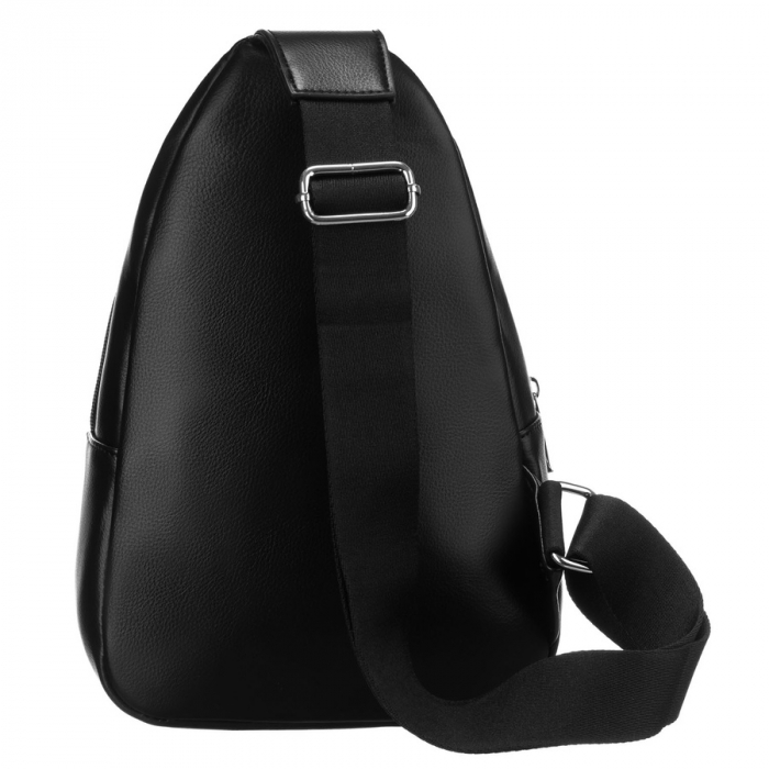 Geantă funcțională neagră pentru femei cu curea lată reglabilă, geantă crossbody, piele ecologică, Peterson PTR-PTN SSY-1-PIL BLACK [4]