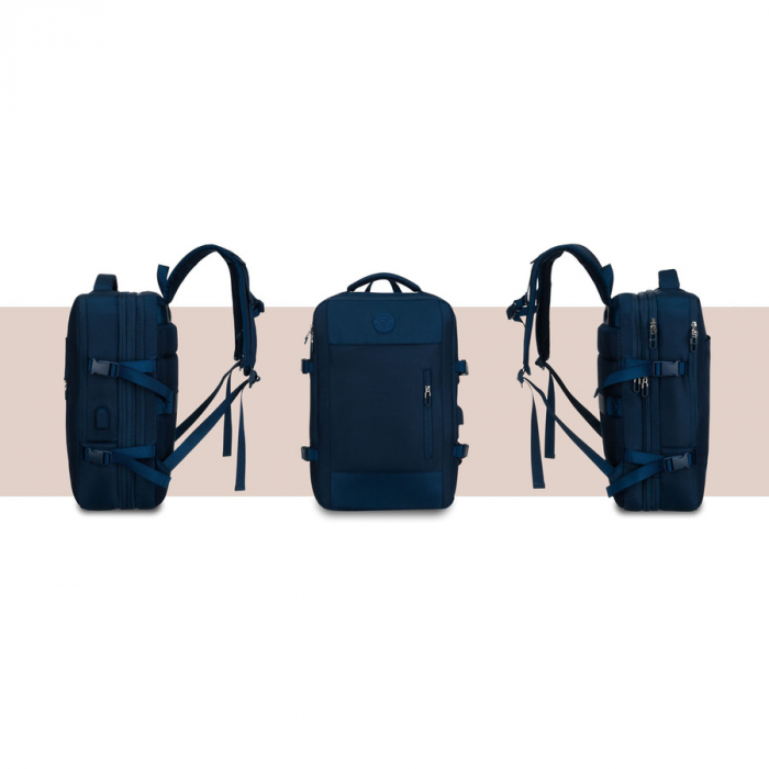 Rucsac de călătorie bleumarin cu port USB - Peterson PTR-PTN 24421-5098 NAVY [7]