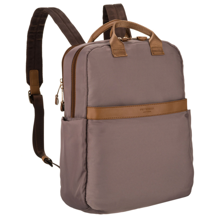 Rucsac de damă bej din nylon cu bretele reglabile și închidere cu fermoar - Peterson PTR-PTN JN-08-0016 BEIGE [1]
