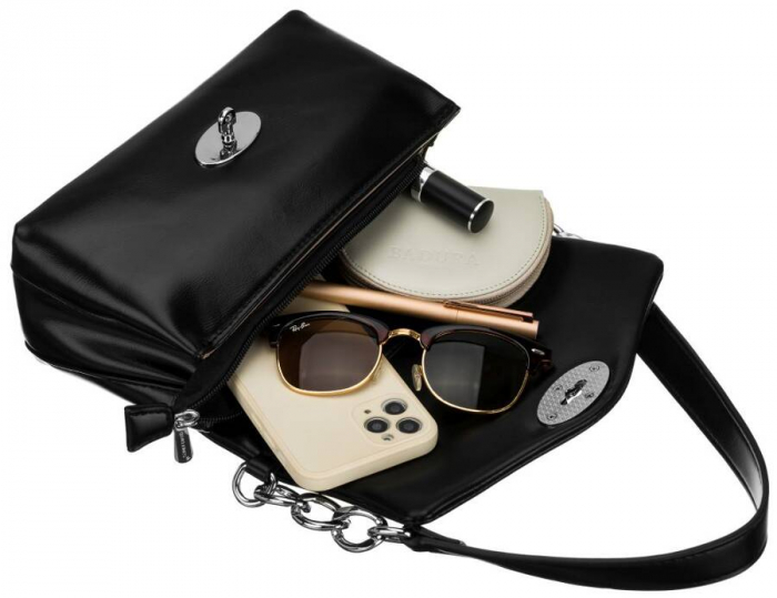 Geanta messenger de dama mica din piele ecologica - David Jones PTR-CM6439-5899 BL [8]