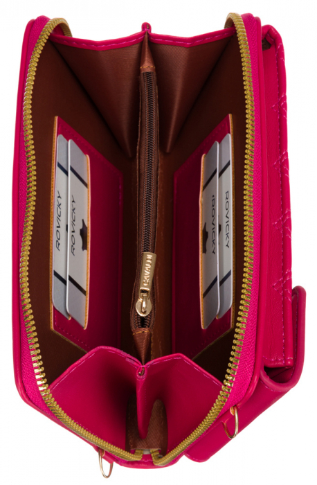 Mini geanta-portofel de dama din piele ecologica - 4U Cavaldi PTR-M-09-1163 MAGENTA [6]