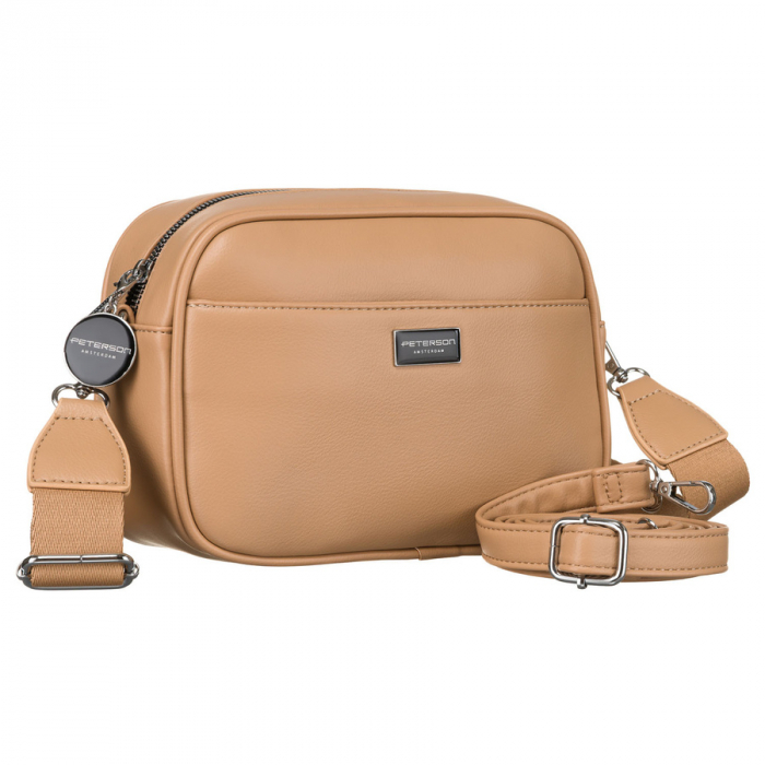Geantă de damă urbană, bej, din piele ecologică, geantă crossbody Peterson PTR-PTN STY-2-PIL BAIGE [1]