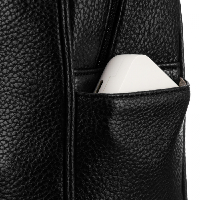 Rucsac mic, matlasat și la modă, de culoare neagră, pentru femei, confecționat din piele ecologică de la Peterson PTR-PTN SPY-1-F19 BLACK [5]