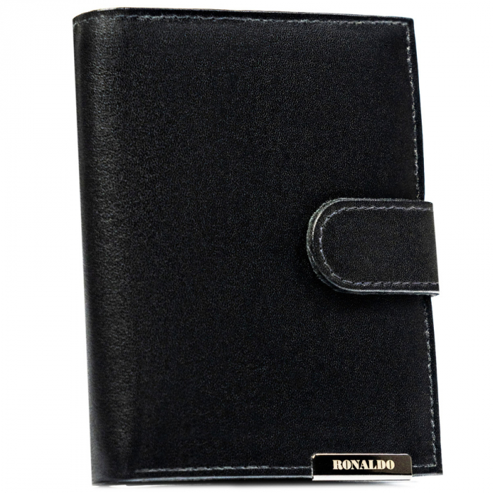 Portofel din piele naturala pentru barbati Ronaldo PTR-RM-03L-BDF-BL BLACK [1]