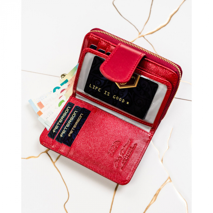 Portofel din piele pentru femei Peterson PTR-PTN PS115-HNL RED [7]
