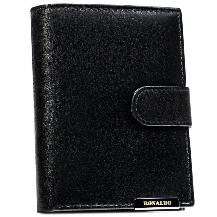 Portofel din piele naturala pentru barbati Ronaldo PTR-RM-04L-BDF-BL BLACK [1]