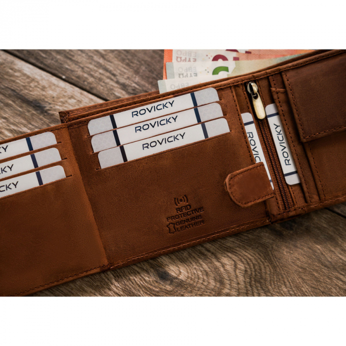 Portofel din piele naturala pentru barbati PTR-N992L-CHM-HORSE-BL C [9]