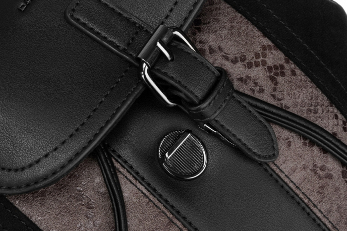 Rucsac de damă din piele ecologică cu clapă - David Jones PTR-6885-2 BL [4]