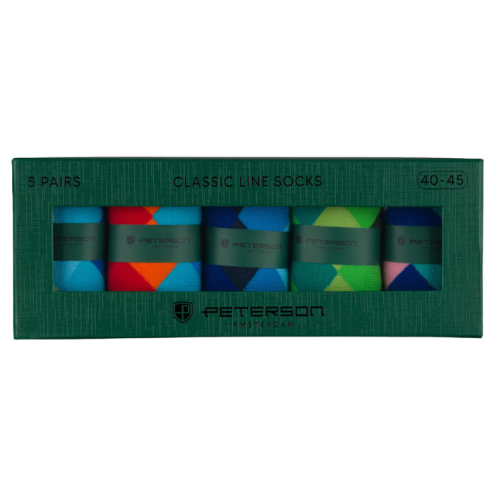 Set de șosete bărbătești multicolore, mărimea 40-45, din bumbac și poliester - Peterson PTR-PTN SML-S5-40-45-RO1 [4]