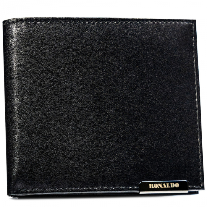 Portofel din piele naturala pentru barbati Ronaldo PTR-RM-01-BDF-BL BLACK [1]