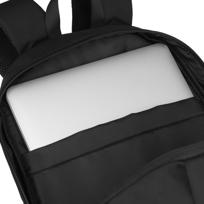 Rucsac mare din poliester negru cu închidere cu fermoar și compartiment pentru laptop - Peterson [20]