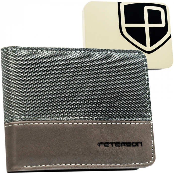Portofel din piele pentru barbati Peterson PTR-PTN EH-02Z D.GR-D.GR [1]