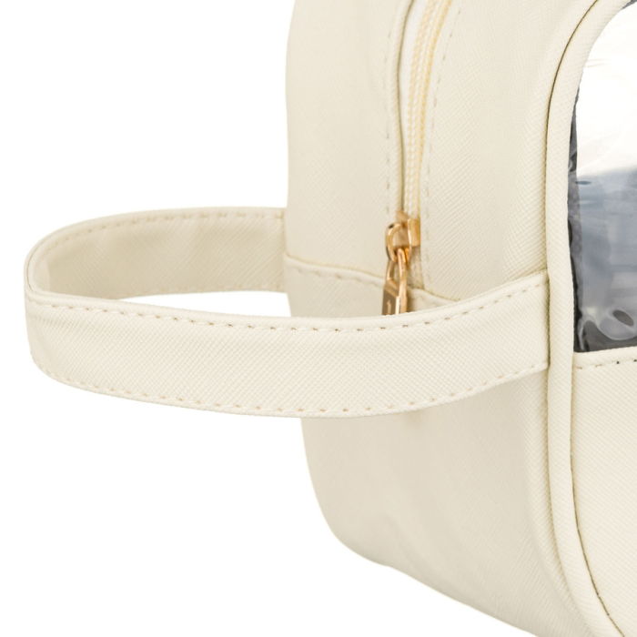 Geantă cosmetică din material sintetic ecru cu panou transparent - Peterson PTR-PTN KOS-DA-21 ECRU [7]