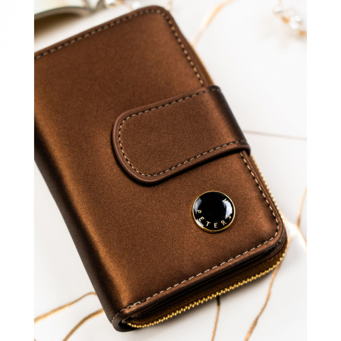 Portofel din piele pentru femei Peterson PTR-PTN PS115-HNL BROWN [4]
