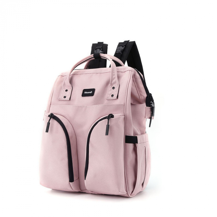 Rucsac roz pentru mămici cu multe buzunare practice - Himawari PTR-1208-10 [2]