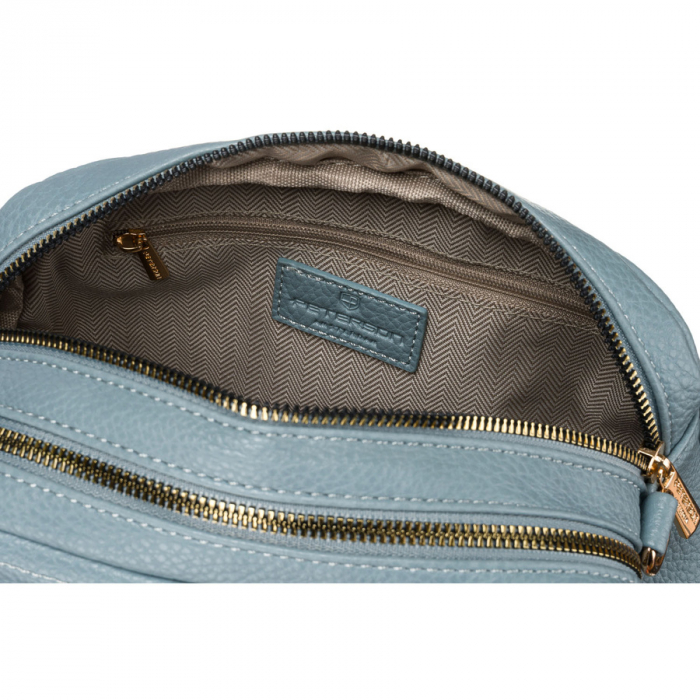 Geantă de damă albastră la modă, cu două curele de umăr și breloc, piele ecologică, Peterson PTR-PTN STY-1-F19 BLUE [6]