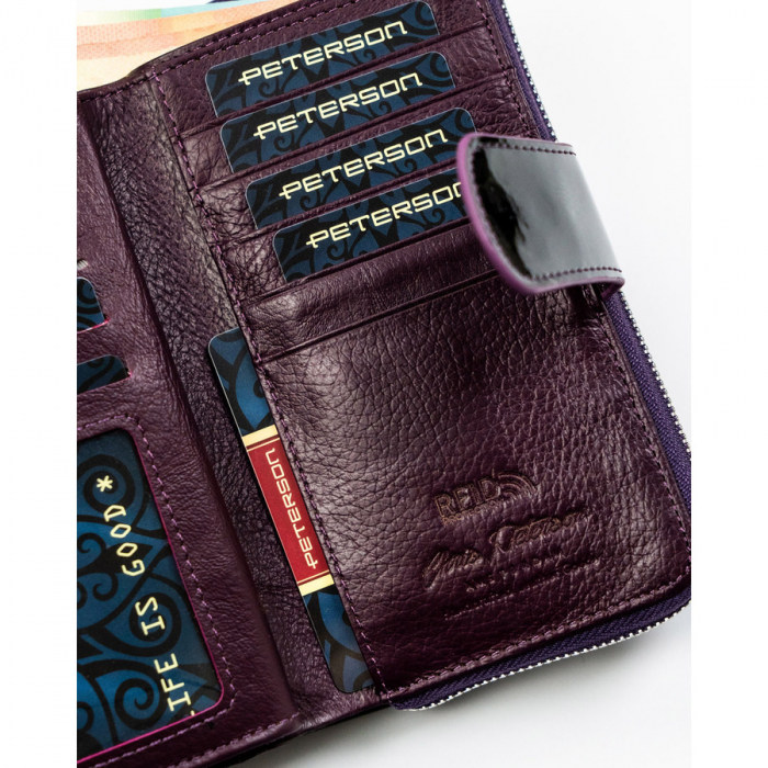 Portofel dama din piele naturala Peterson PTR-PTN PS116-FDS PURPLE [7]