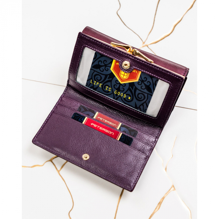 Portofel din piele pentru femei Peterson PTR-PTN PS108-HNL PURPLE [6]