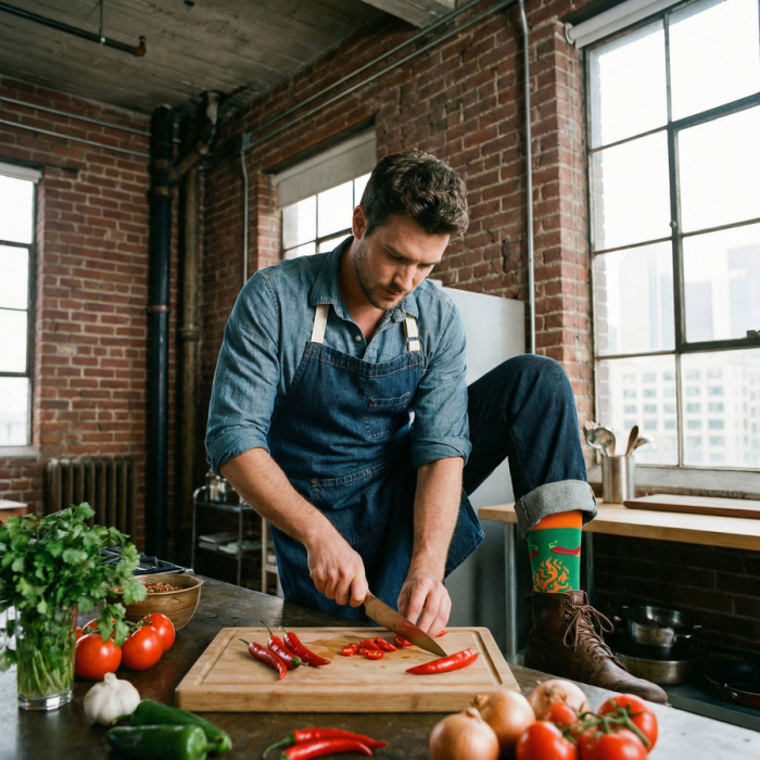 Set de șosete bărbătești în mărimile 38-44 cu model cu chili - Peterson PTR-PTN SML-S3W-CH-38-44 [29]