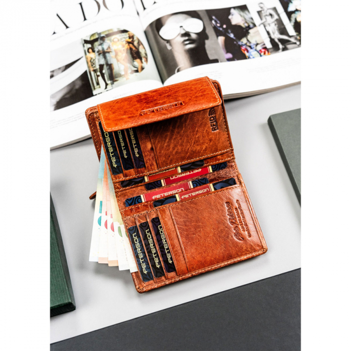 Portofel dama din piele naturala Peterson PTN WD2-VLCN-4482 CO [5]