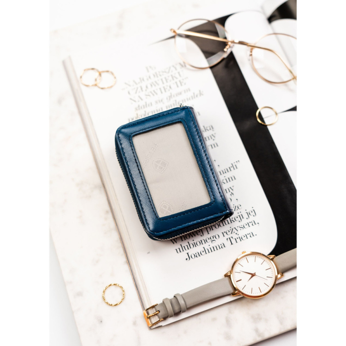 Portofel mic de damă din piele naturală și ecologică, bleumarin - Peterson PTR-PTN PX33-F773 NAVY [5]