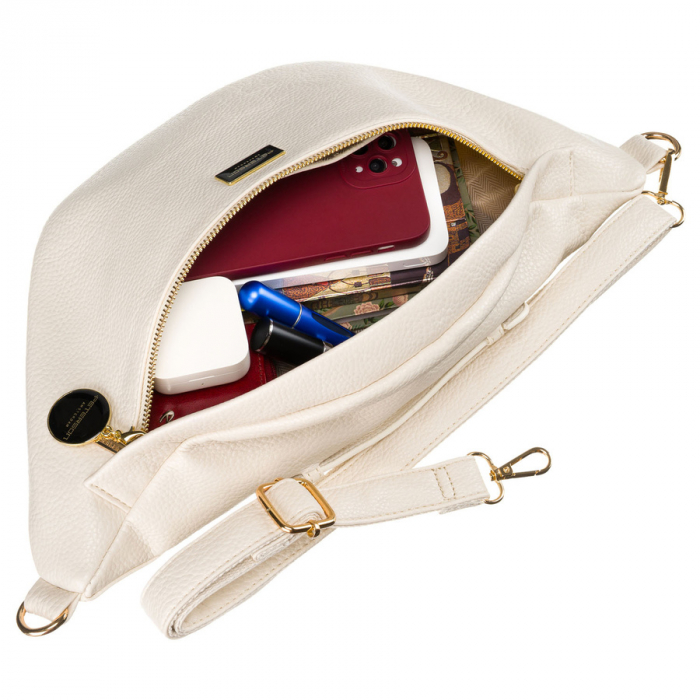 Geantă urbană de damă bej din piele ecologică, tip borseta sau geantă de umăr crossbody Peterson PTR-PTN SSY-2-F19 L.BEIG [9]