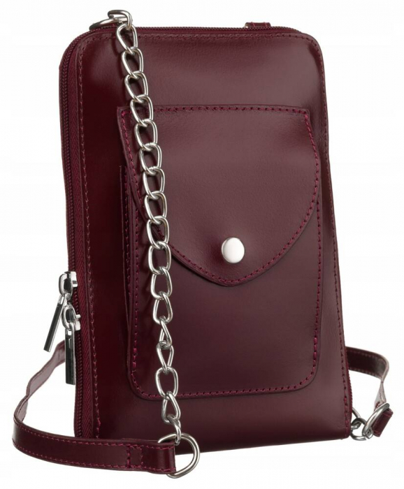 Mini geanta de dama din piele naturala PTR-4822-SB-4691 CHERRY [1]