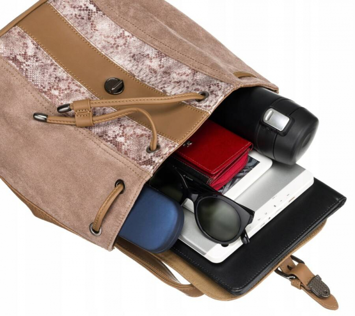 Rucsac de damă din piele ecologică cu clapă - David Jones PTR-6885-2 CAM [8]