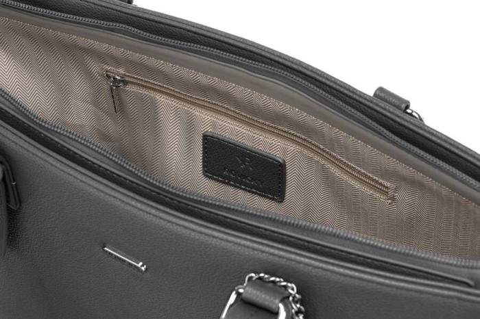 Geantă shopper damă din piele ecologică cu o posetă suplimentară - Rovicky PTR-R-072-01-0294 GRA [6]