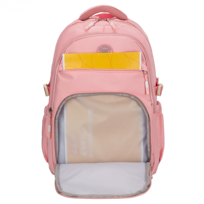 Rucsac școlar elegant din poliester roz cu bretele reglabile - Peterson PTR-PTN 8594-1396 PINK [11]