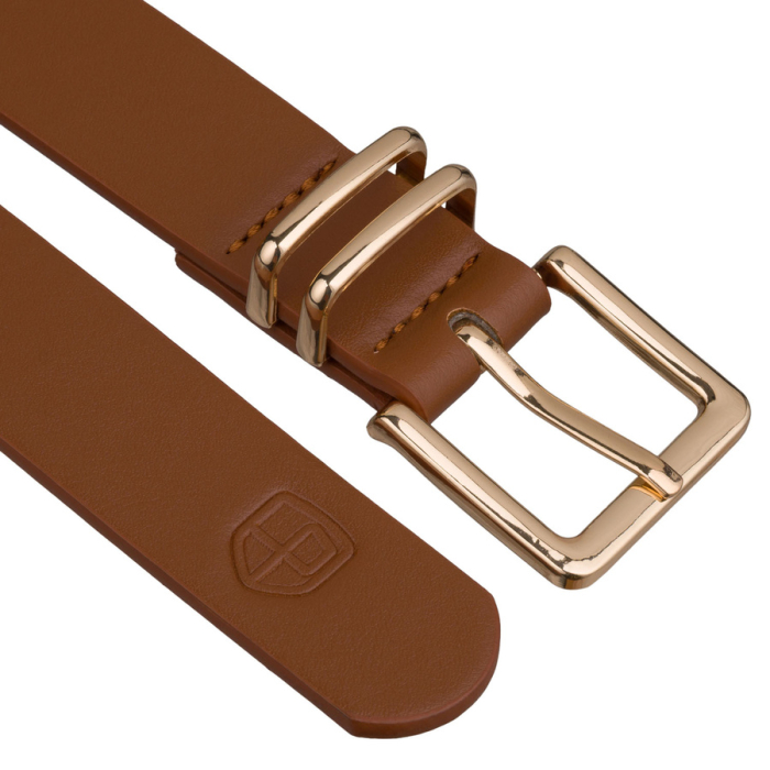 Curea îngustă pentru femei din piele ecologică maro deschis - Peterson PTR-PTN STU-14G1 [4]