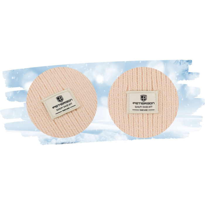 Căciulă beanie de iarnă pentru femei, bej, mărime universală, cu logo-ul mărcii - Peterson PTR-PTN HAT-10-5509 CREA [9]