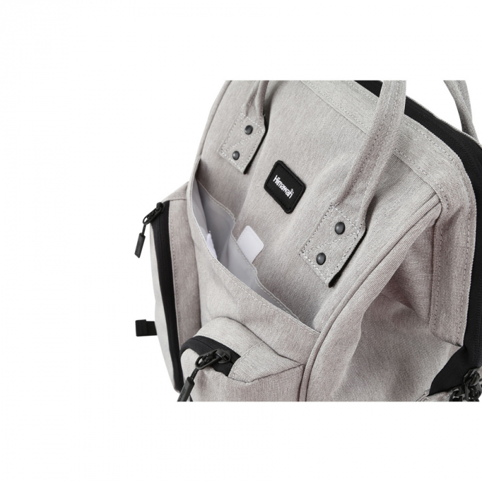 Rucsac gri, spațios pentru femei, din poliester, cu închidere cu fermoar - Himawari PTR-1208-04 [7]