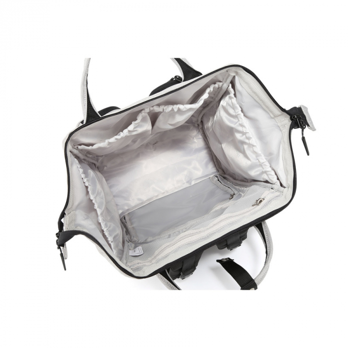 Rucsac gri, spațios pentru femei, din poliester, cu închidere cu fermoar - Himawari PTR-1208-04 [6]