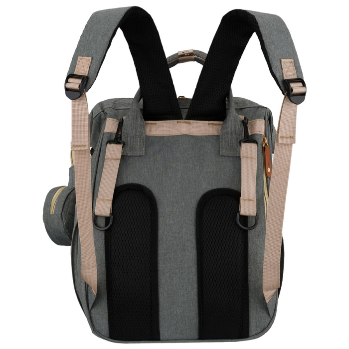 Rucsac spațios pentru mame, fabricat din poliester gri, echipat cu port USB - Peterson [9]