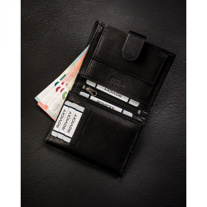 Portofel din piele naturala pentru barbati Ronaldo PTR-RM-03L-BDF-BL BLACK [5]