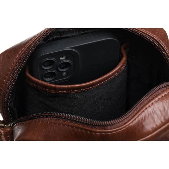 Geantă de umăr bărbătească din piele naturala maro - Peterson PTR-PTN 512-TUM-0543 BRO [7]