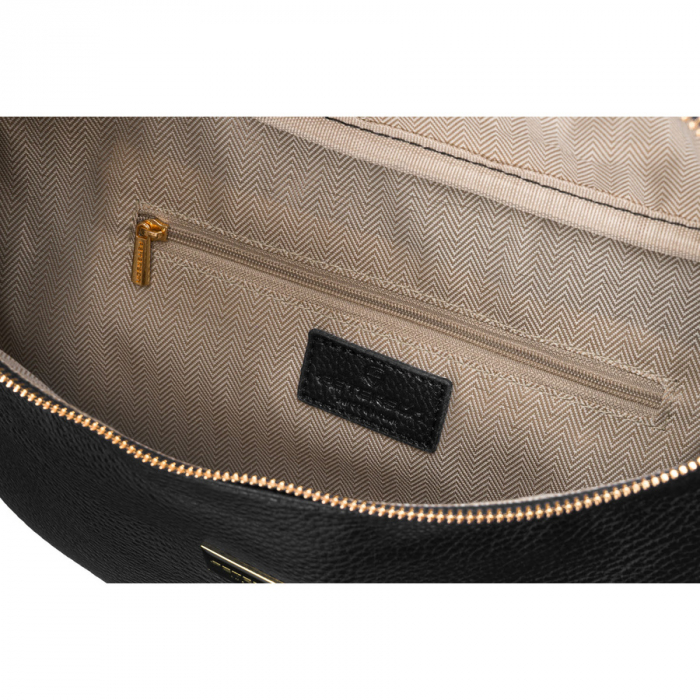 Geantă mare de damă neagră din piele ecologică, geantă de talie sau de umăr, geantă crossbody, Peterson PTR-PTN SSY-3-F19 BLACK [6]