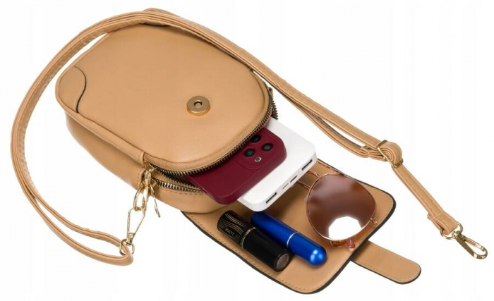 Geanta de mana mini de dama din piele ecologica maro cu , curea detasabila - Rovicky PTR-R-MBV-02-6168 KA [7]