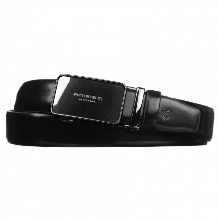 Curea din piele naturala pentru barbati Peterson PTR-PTN A013 BLACK [2]