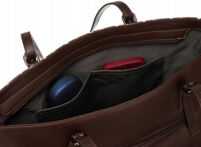 Geantă shopper mare de damă cu mânere reglabile - David Jones PTR-6875-4 BRO [5]
