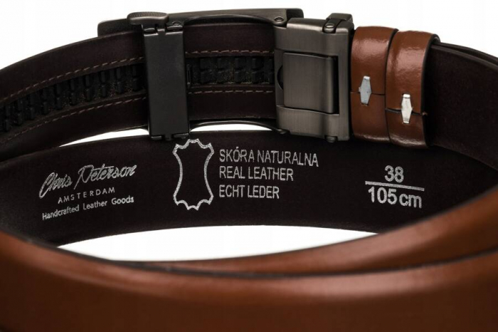 Curea pentru barbati din piele naturala Peterson PTR-PTN A006-85 BRO [4]