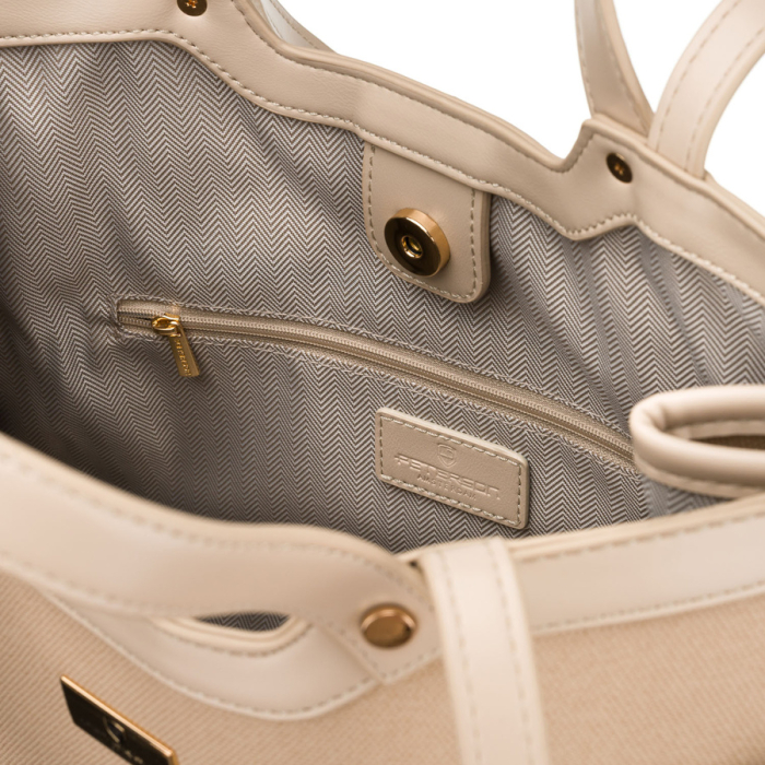 Geantă clasică de damă, bej, cu clemă magnetică - Peterson PTR-PTN LILIA BEIGE [6]