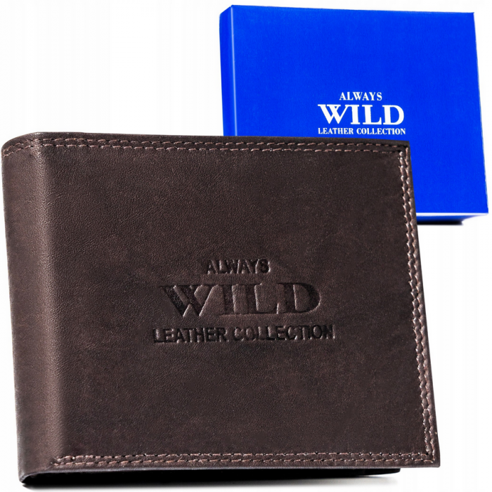 Portofel barbati din piele naturala Always Wild PTR-AW-N5-MAL-0257 D.BRO [13]