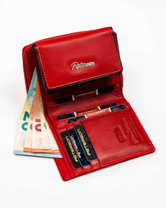 Portofel dama din piele naturala Peterson PTR-PTN KA-26-9580 RED/B [6]