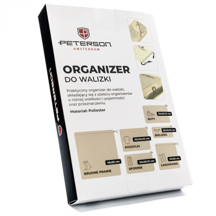 Set de organizatori de călătorie pentru o valiză - Peterson PTR-PTN OP-SET6-9411 KHA [12]
