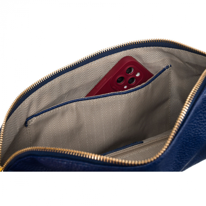 Borsetă mare de damă bleumarin, geantă crossbody din piele ecologică, Peterson PTR-PTN SSY-3-F19 NAVY [7]