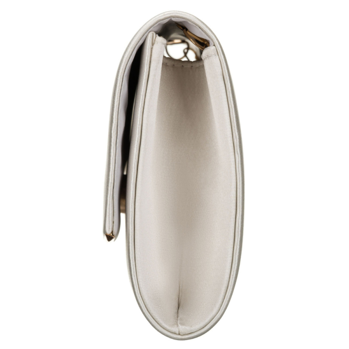 Geantă tip clutch de damă din material sintetic alb, suspendată cu lanț - Rovicky R-XS028-3-0665 WHITE [4]