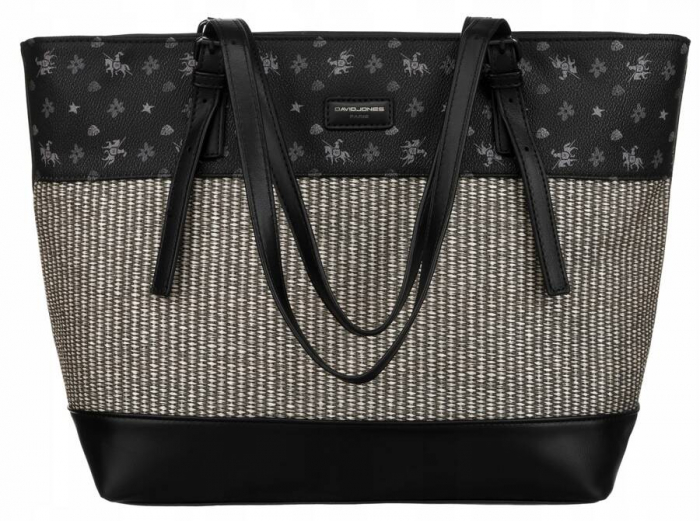 Geantă shopper mare de damă cu mânere reglabile - David Jones PTR-6875-4 BL [2]