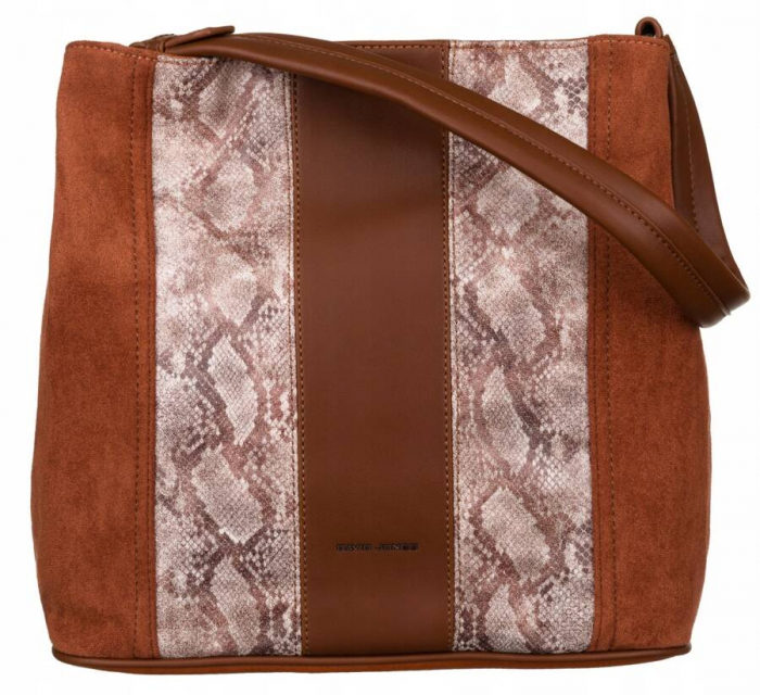Geanta de dama din piele ecologica cu model de sarpe - David Jones PTR-6885-4 COG [2]